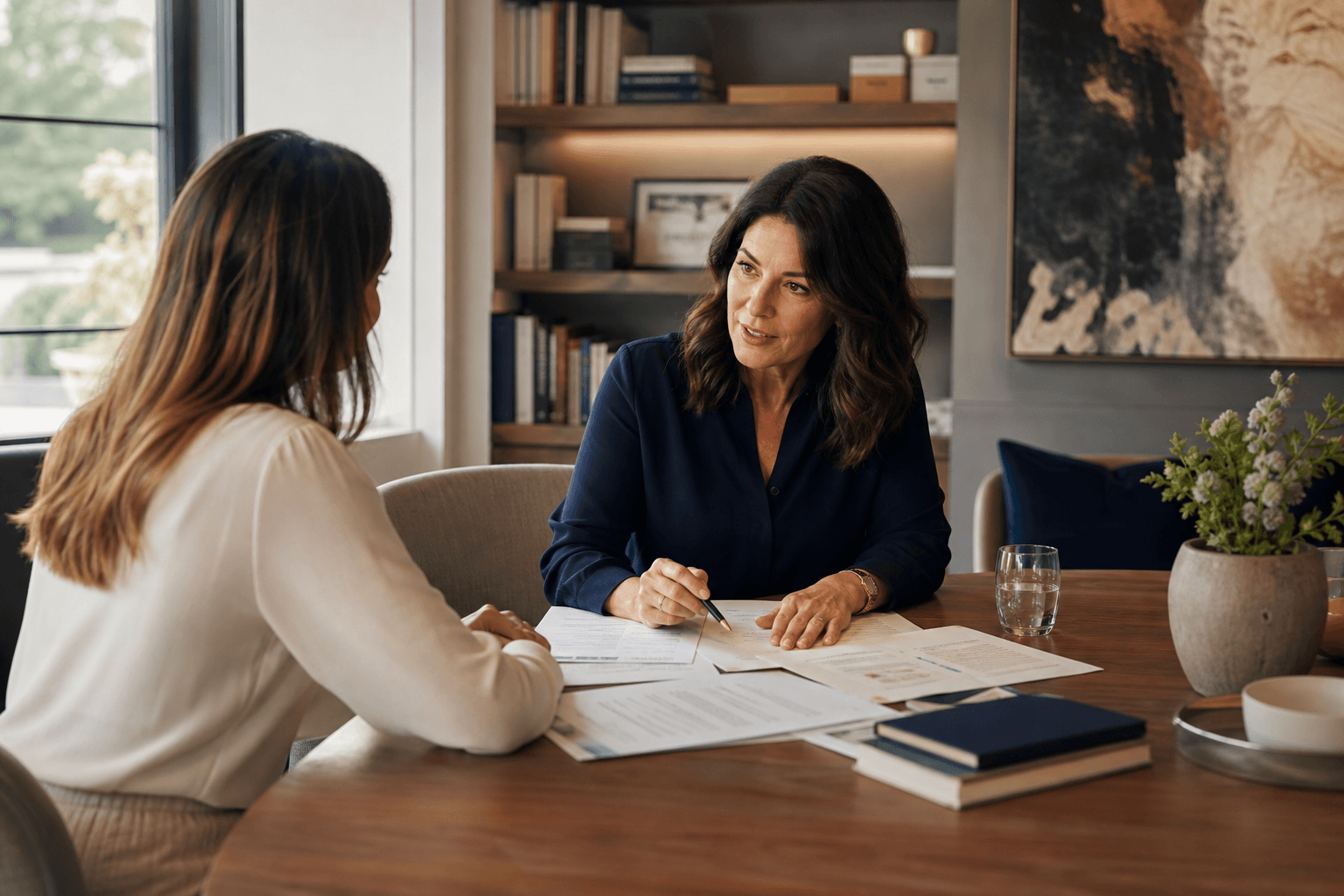 Career strategist guiding a client through resume and positioning notes